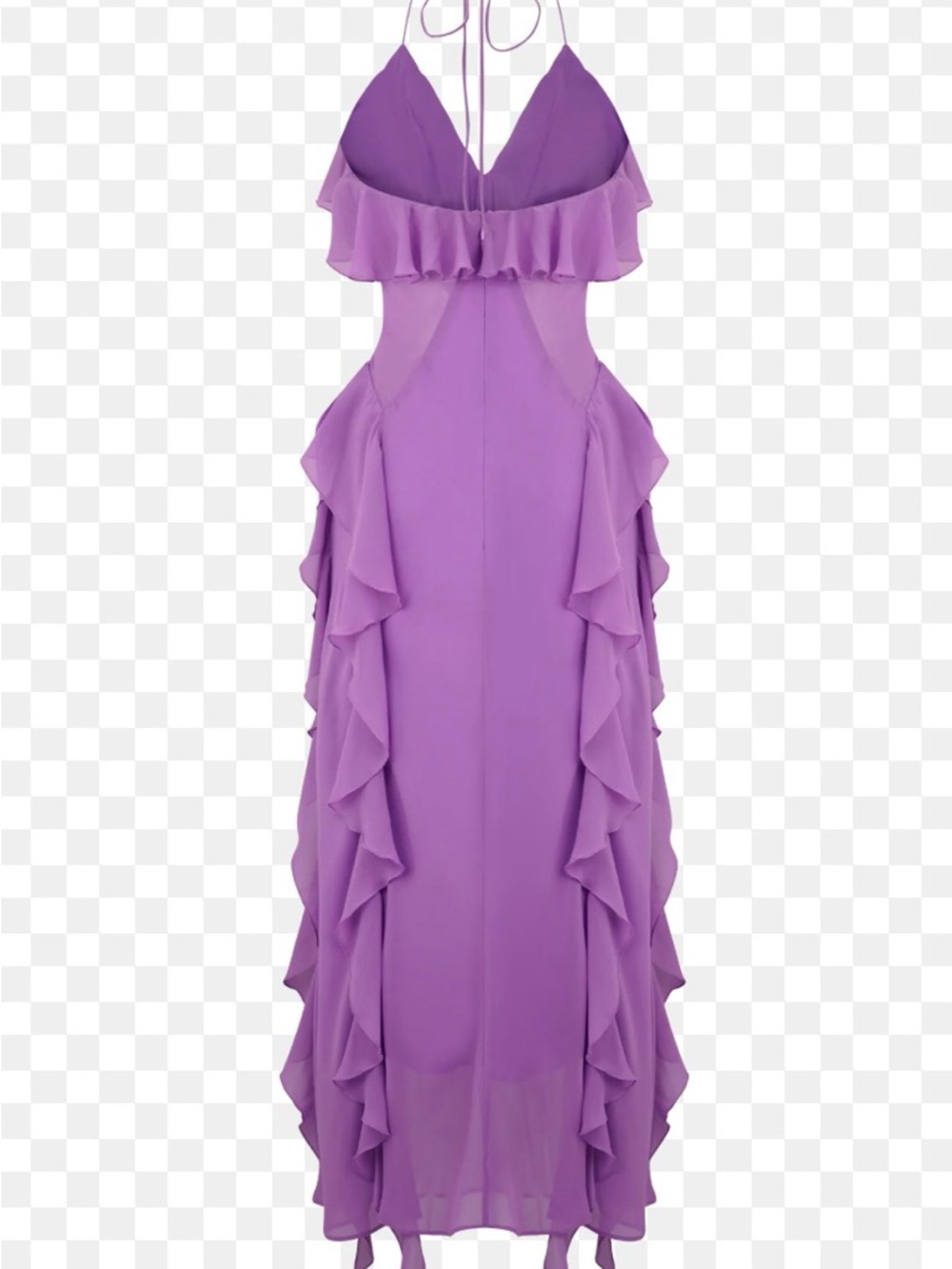 Meshki Aleyna Lavender Halter Ruffle Maxi Dress - Picture 3 of 7